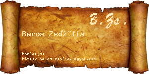 Baros Zsófia névjegykártya